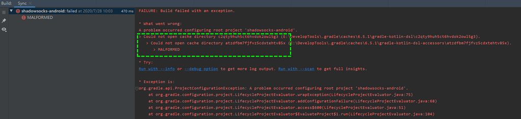 Build Error On Windows "Gradle:Could not open cache directory ...